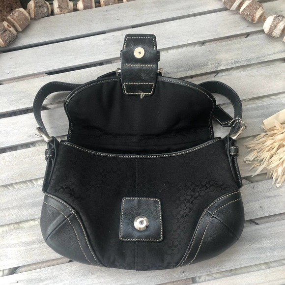 Vintage Y2K Coach Signature Black Soho Boho Purse Bag - Picture 4 of 10